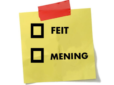 feit en mening