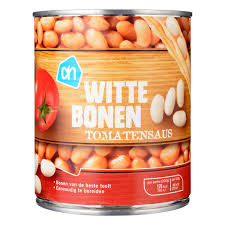 blikje witte bonen in tomatensaus