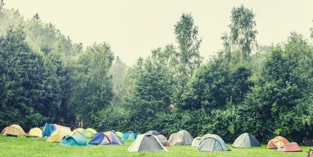regen op de tent